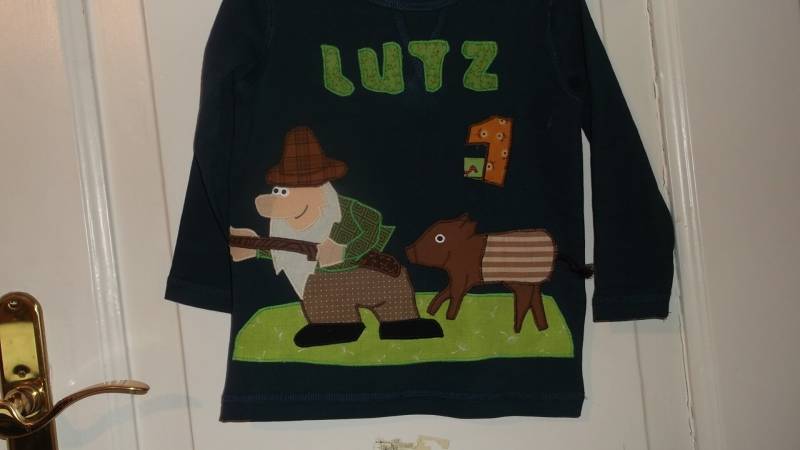 Shirt Applikation Benäht Jagd Jäger Wildschein, Frischling Geburtstag von wunschshirt