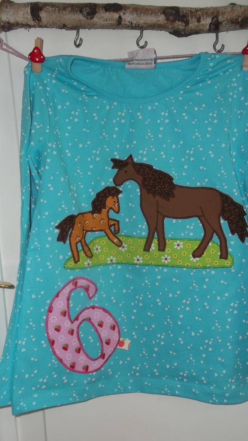 Shirt Applikation Pferde Geburtstag Benäht Wunschshirt von wunschshirt