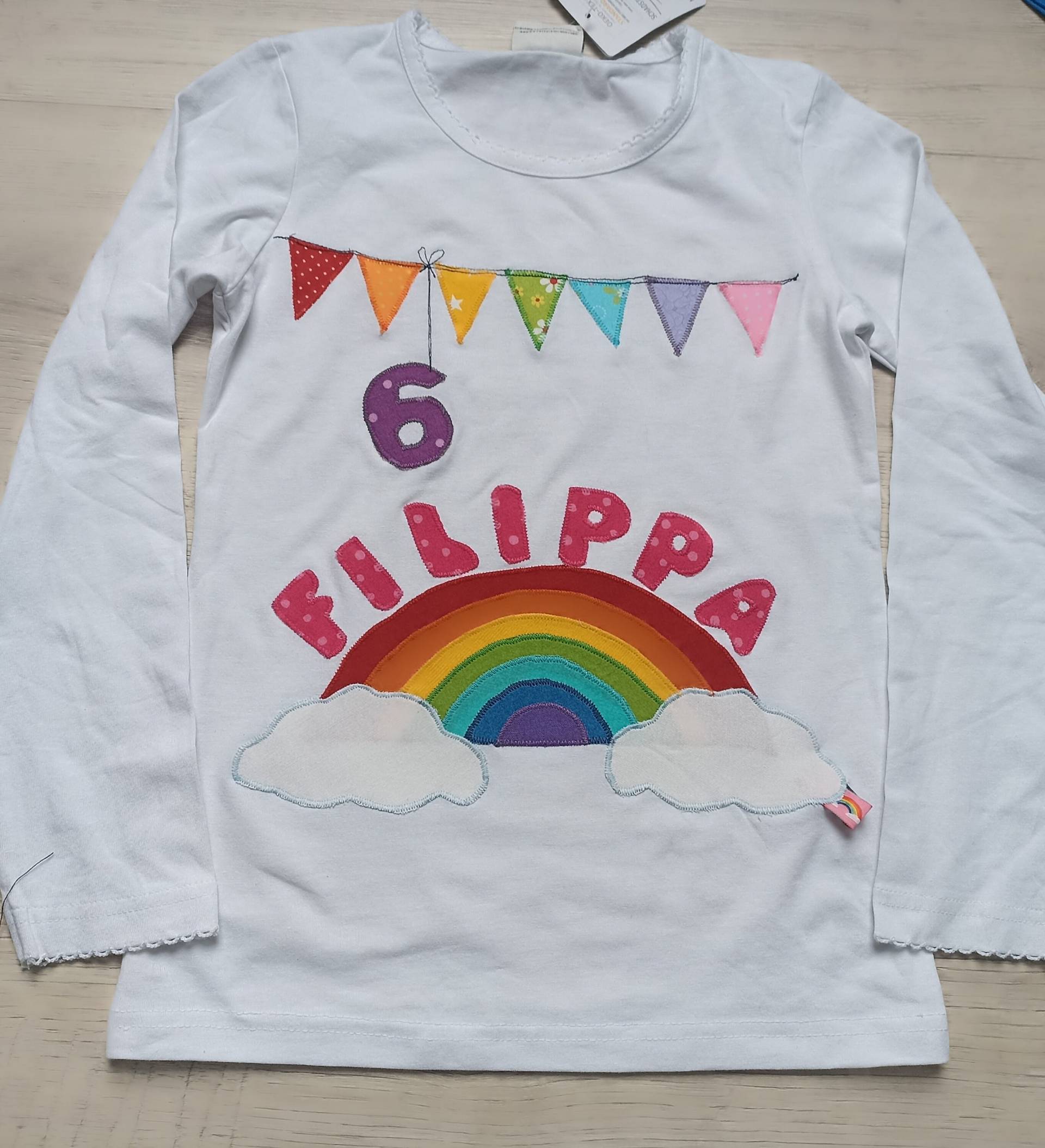 Shirt Benäht Geburtstag Schulkind Regenbogen Neu Wunschshirt von wunschshirt