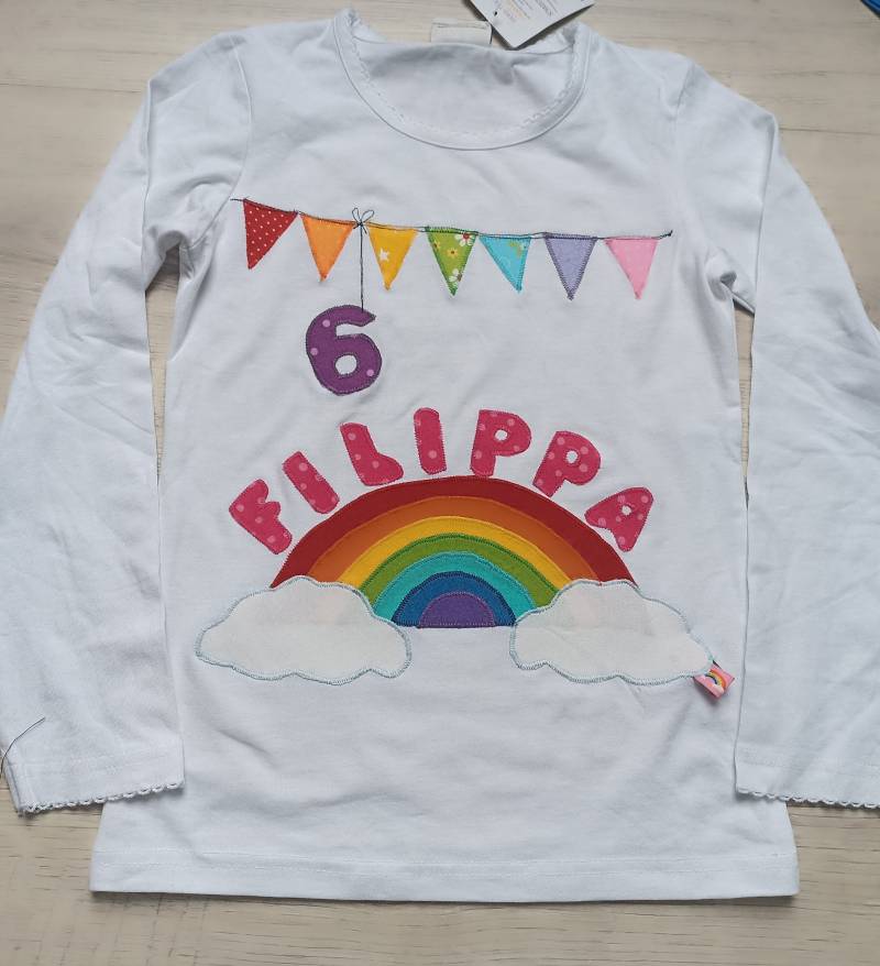 Shirt Benäht Geburtstag Schulkind Regenbogen Neu Wunschshirt von wunschshirt