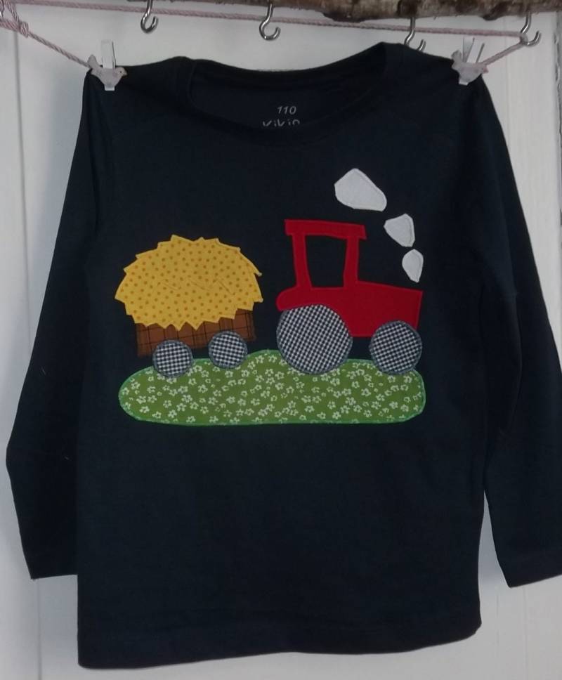 Shirt Benäht Traktor Bauernhof Applikation Geburtstag von wunschshirt