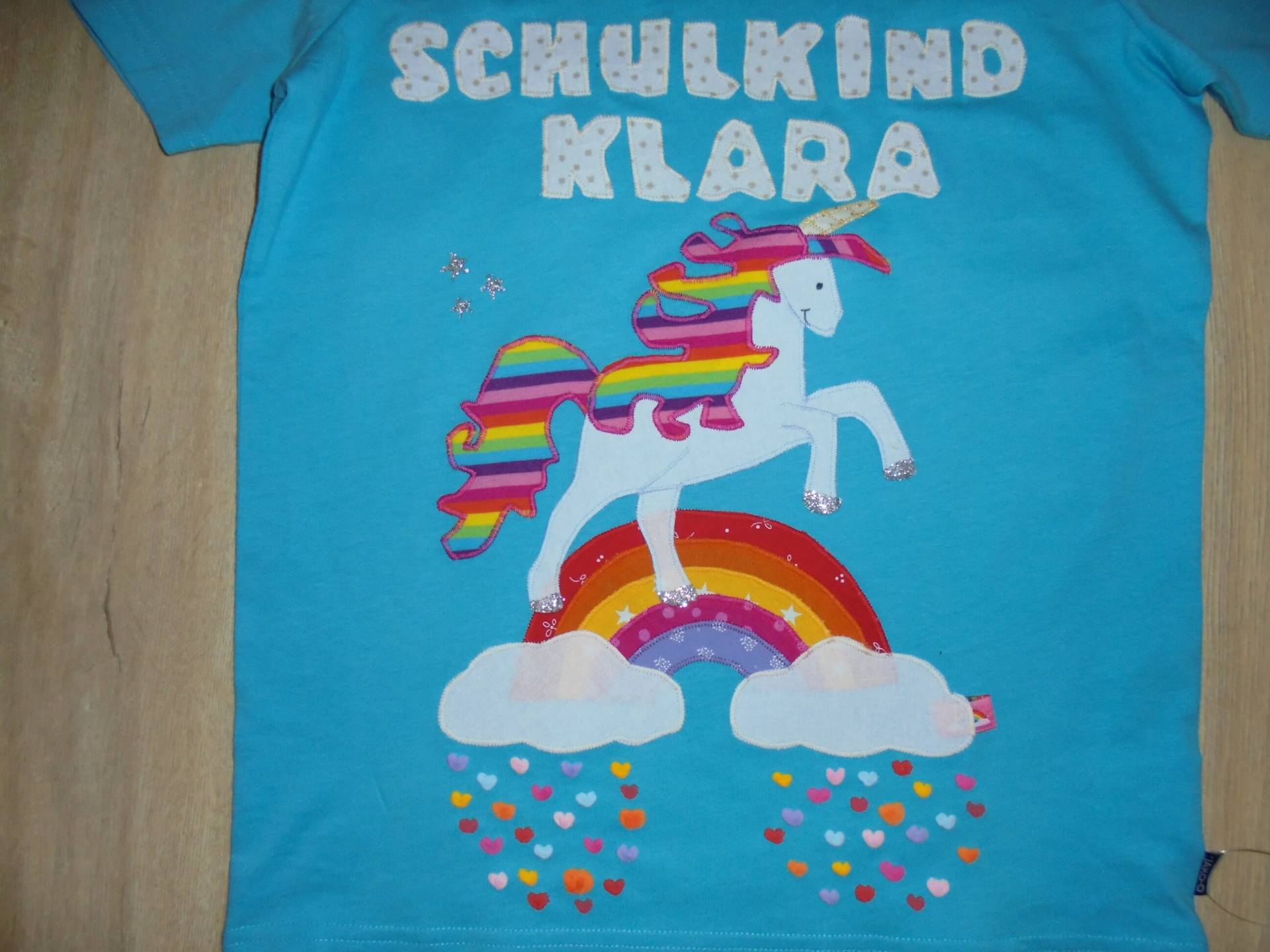 Shirt Einschulung Schulkind Einhorn Regenbogen Benäht 2021 Neu Geburtstag Shirt Einschulung Schulkind Einhorn Regenbogen Benäht 2021 Neu Geburtstag von wunschshirt