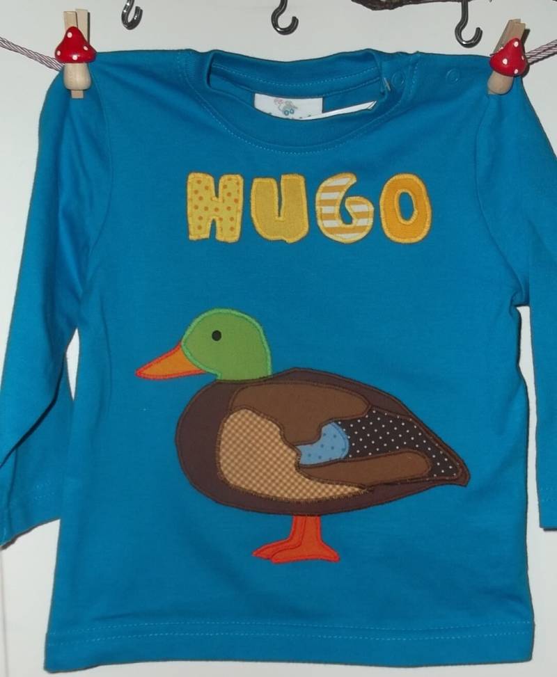 Shirt Ente Wildente Applikation Benäht Geburtstag Diy Handmade von wunschshirt