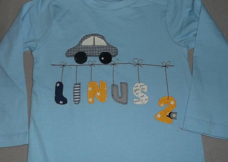 Shirt Geburtstagsshirt Auto, Leine Applikation Geburtstag Benäht Diy von wunschshirt