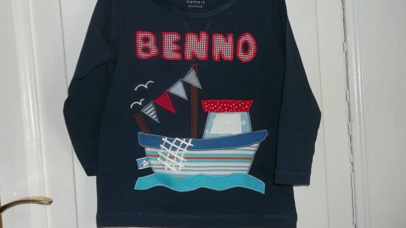 Shirt Kutter Schiff Applikation Benäht Geburtstag Maritim Boot von wunschshirt