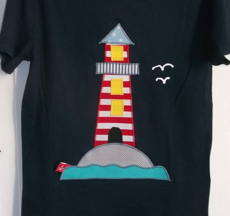 Shirt Leuchtturm Pirat Applikation Maritim Geburtstag Benäht von wunschshirt