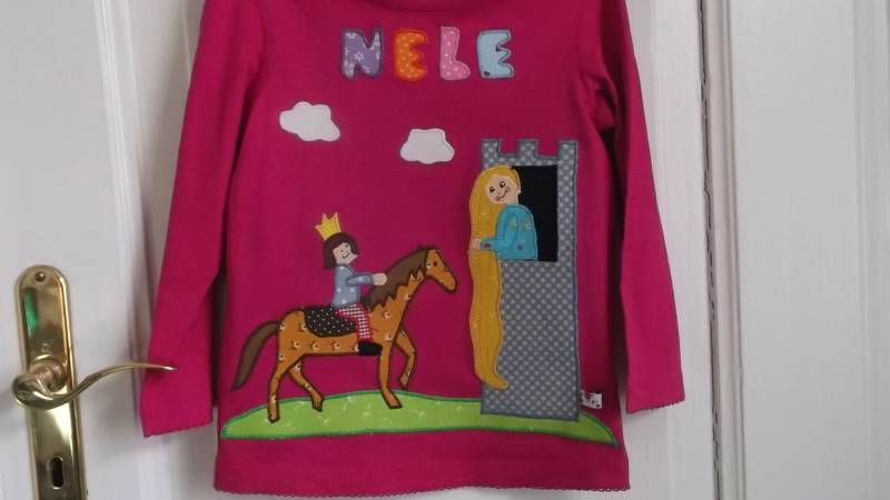Shirt Märchen Rapunzel Wald Geburtstag Prinzessin Benäht Diy Handmade von wunschshirt