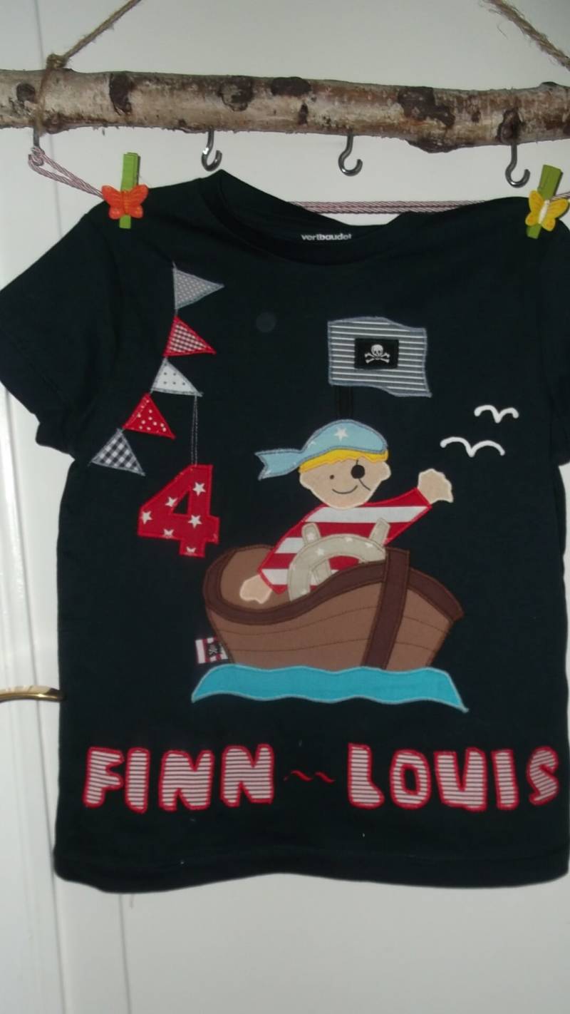 Shirt Pirat Junge Geburtstagsshirt Boot Schiff Geburtstag Maritim Benäht Diy Handmade von wunschshirt