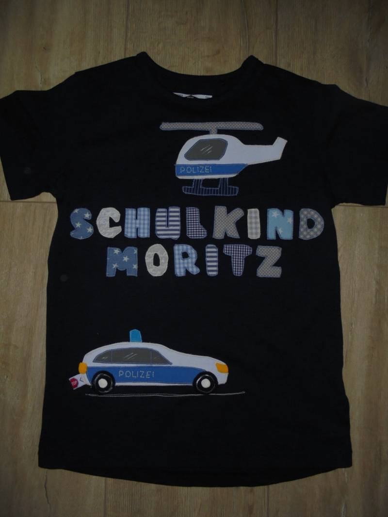 Shirt Schulkind Einschulung Polizei Auto Geburtstag Benäht Dawanda Diy Handmade von wunschshirt
