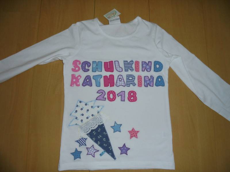 Shirt Zuckertüte Einschulung Schulkind Benäht von wunschshirt