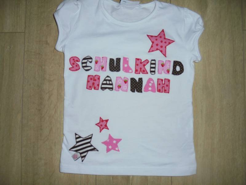 T-Shirt Applikation Einschulung Schulkind Od. La Geburtstag Benäht Diy von wunschshirt