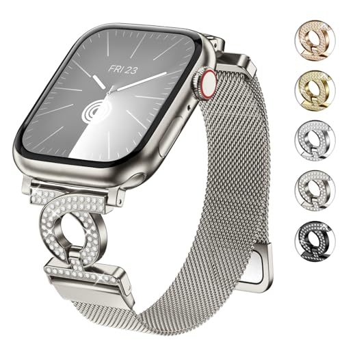 wutwuk Kompatibel mit Apple Watch Armband 42(Series 10) 41mm 40mm 38mm Damen Magnetisch Edelstahl Band milanese Ersatzarmband mit Strass Diamant für iWatch SE(2)/10/9/8/7/6/5/4/3/2/1, Polarstern wutwuk Kompatibel mit Apple Watch Armband 42(Series 10) 41mm 40mm 38mm Damen Magnetisch Edelstahl Band milanese Ersatzarmband mit Strass Diamant für iWatch SE(2)/10/9/8/7/6/5/4/3/2/1, Polarstern von wutwuk