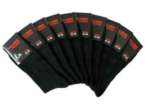 Herrensocken mit 100% Baumwolle in 10er-Pack - Schwarz, Groesse: 43-46 von www*socken-unterwaesche*de