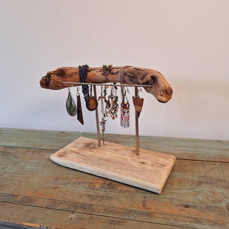 Schmuckständer Schmuckhalter Für Ketten, Ringe, Ohrringe Und Armbänder Treibholz Nachhaltig Handgefertigt Einzelstück Handmade Variante S205 von wwwBastelholicde