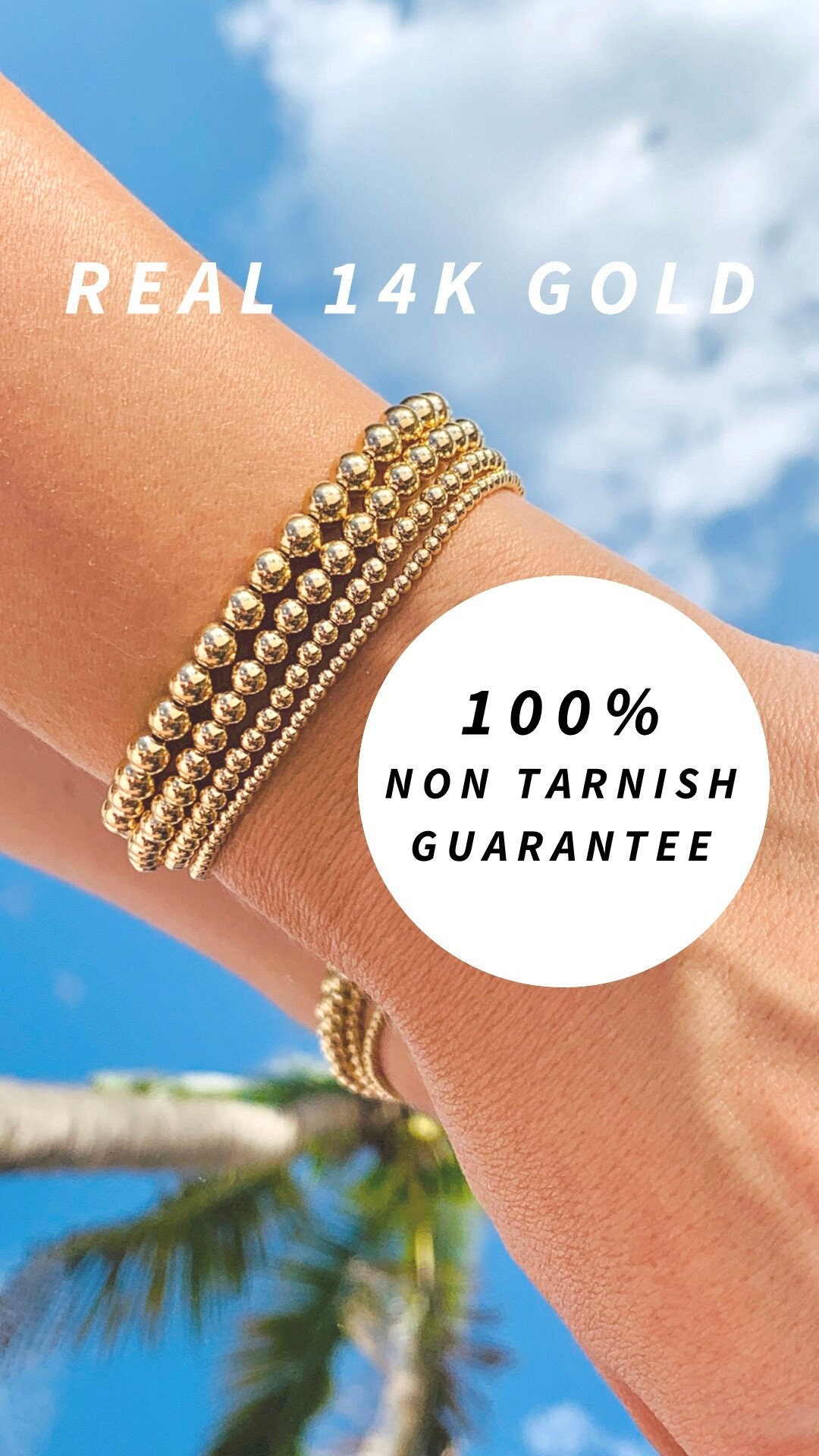 Nicht Anlaufen Gold Perlen Armband, 14K Filled Stapelbar Zierliche Minimalist Layering Armband Nicht Anlaufen Gold Perlen Armband, 14K Filled Stapelbar Zierliche Minimalist Layering Armband von wwwMaLiBeadscom