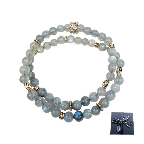 wxhappyshop Lunar Insight Gray Moonstone Bracelet – Handmade Crystal Jewelry for Intuition, Spiritual Guidance & Emotional Balance von wxhappyshop