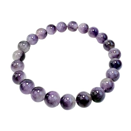 wxhappyshop Wisdom & Intuition Kristallarmband – 20× Lavender Amethyst Perlen 8 mm – Handgefertigter Schmuck für Ruhe, Klarheit & Spirituelle Weisheit von wxhappyshop