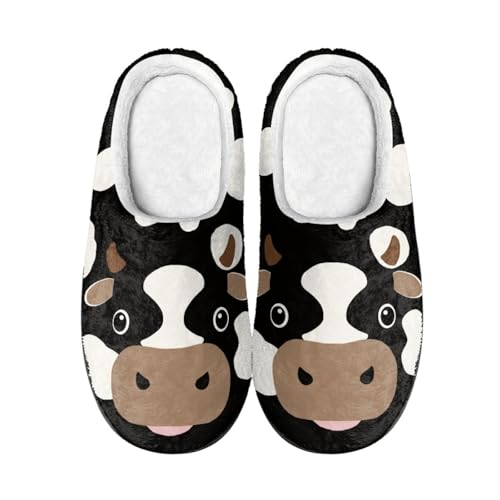 Hausschuhe Braun Weiß Damen Herren Winter Hausschuhe Gemütlich Plüsch Pantoffeln Rutschfeste Unisex Warm Hausschlappen,Für Die Ganze Familie von wxlmom