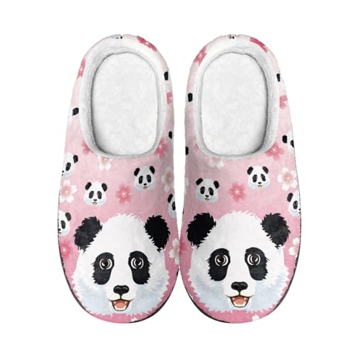 Hausschuhe Cartoon Panda Damen Herren Winter Hausschuhe Gemütlich Plüsch Pantoffeln Rutschfeste Unisex Warm Hausschlappen,Für Die Ganze Familie von wxlmom
