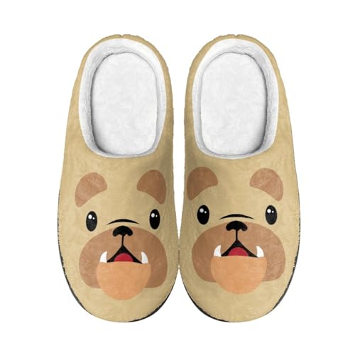 Hausschuhe Damen Abstrakte Tiere Hausschuhe Winter Warme Plüsch Pantoffeln Damen Herren,Tpr Rutschfeste Gummisohle,Für Herbst Und Winter Drinnen Und Draussen von wxlmom
