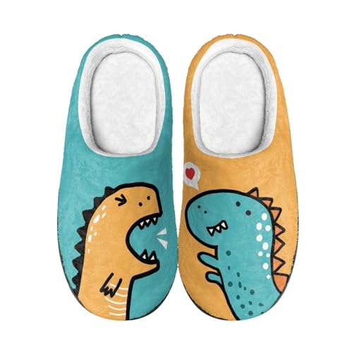 Hausschuhe Damen Gelb Grün Hausschuhe Winter Warme Plüsch Pantoffeln Damen Herren,Tpr Rutschfeste Gummisohle,Für Herbst Und Winter Drinnen Und Draussen von wxlmom