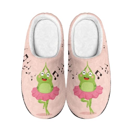 Hausschuhe Damen Rosa Grün Hausschuhe Winter Warme Plüsch Pantoffeln Damen Herren,Tpr Rutschfeste Gummisohle,Für Herbst Und Winter Drinnen Und Draussen von wxlmom