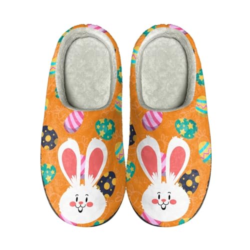 Hausschuhe Damen Weißes Kaninchen Hausschuhe Winter Warme Plüsch Pantoffeln Damen Herren,Tpr Rutschfeste Gummisohle,Für Herbst Und Winter Drinnen Und Draussen von wxlmom