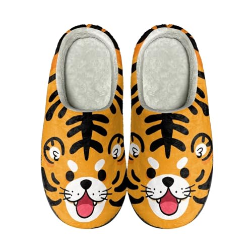 Hausschuhe Gelb Schwarz Damen Herren Winter Hausschuhe Gemütlich Plüsch Pantoffeln Rutschfeste Unisex Warm Hausschlappen,Für Die Ganze Familie von wxlmom