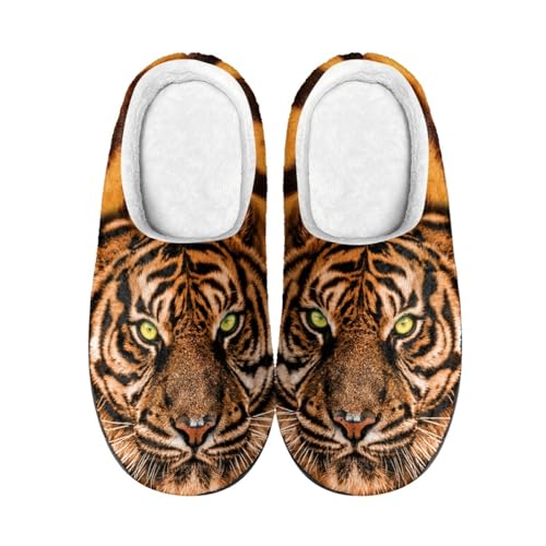 Hausschuhe Gelber Tiger Damen Herren Winter Hausschuhe Gemütlich Plüsch Pantoffeln Rutschfeste Unisex Warm Hausschlappen,Für Die Ganze Familie von wxlmom