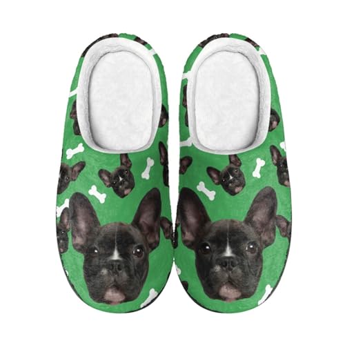 Hausschuhe Grün Schwarz Damen Herren Winter Hausschuhe Gemütlich Plüsch Pantoffeln Rutschfeste Unisex Warm Hausschlappen,Für Die Ganze Familie von wxlmom