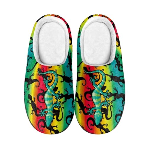 Hausschuhe Grün Tiere Damen Herren Winter Hausschuhe Gemütlich Plüsch Pantoffeln Rutschfeste Unisex Warm Hausschlappen,Für Die Ganze Familie von wxlmom
