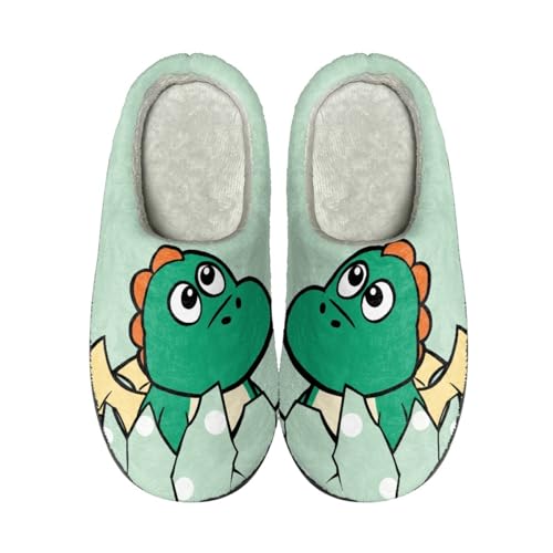 Hausschuhe Grüne Tiere Damen Herren Winter Hausschuhe Gemütlich Plüsch Pantoffeln Rutschfeste Unisex Warm Hausschlappen,Für Die Ganze Familie von wxlmom