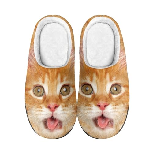 Hausschuhe Niedliche Katze Damen Herren Winter Hausschuhe Gemütlich Plüsch Pantoffeln Rutschfeste Unisex Warm Hausschlappen,Für Die Ganze Familie von wxlmom