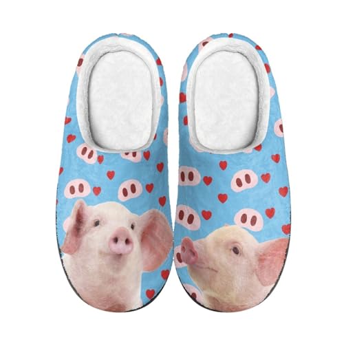 Hausschuhe Pink Schwein Damen Herren Winter Hausschuhe Gemütlich Plüsch Pantoffeln Rutschfeste Unisex Warm Hausschlappen,Für Die Ganze Familie von wxlmom