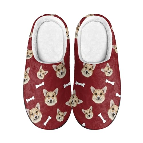 Hausschuhe Rot Weiß Damen Herren Winter Hausschuhe Gemütlich Plüsch Pantoffeln Rutschfeste Unisex Warm Hausschlappen,Für Die Ganze Familie von wxlmom