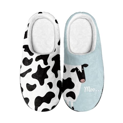 Hausschuhe Schwarz Weiß Damen Herren Winter Hausschuhe Gemütlich Plüsch Pantoffeln Rutschfeste Unisex Warm Hausschlappen,Für Die Ganze Familie von wxlmom