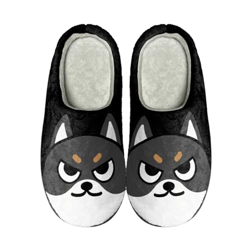 Hausschuhe Schwarze Tiere Damen Herren Winter Hausschuhe Gemütlich Plüsch Pantoffeln Rutschfeste Unisex Warm Hausschlappen,Für Die Ganze Familie von wxlmom