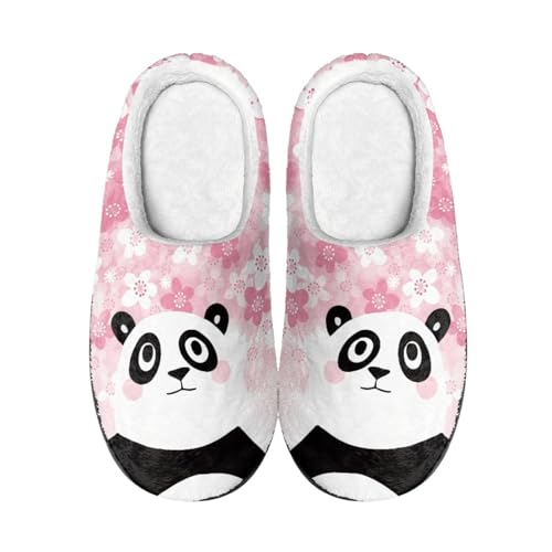 Hausschuhe Süße Panda Damen Herren Winter Hausschuhe Gemütlich Plüsch Pantoffeln Rutschfeste Unisex Warm Hausschlappen,Für Die Ganze Familie von wxlmom