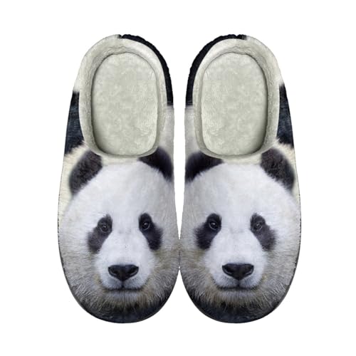 Hausschuhe Weißer Panda Damen Herren Winter Hausschuhe Gemütlich Plüsch Pantoffeln Rutschfeste Unisex Warm Hausschlappen,Für Die Ganze Familie von wxlmom