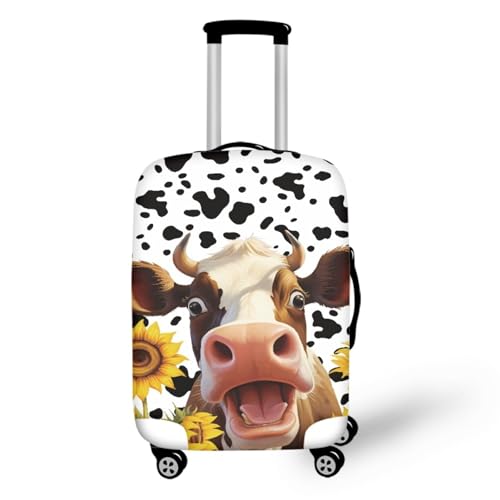 Kofferschutzhülle L Braune Kuh Waschbar,Suitcase Cover Für Kinder Und Erwachsene,Elastischer Spandex-Koffer-Protector,Koffer-Abdeckungen von wxlmom