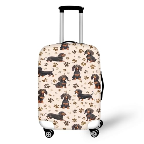 Kofferschutzhülle L Schwarz Braun Hund Waschbar,Suitcase Cover Für Kinder Und Erwachsene,Elastischer Spandex-Koffer-Protector,Koffer-Abdeckungen von wxlmom