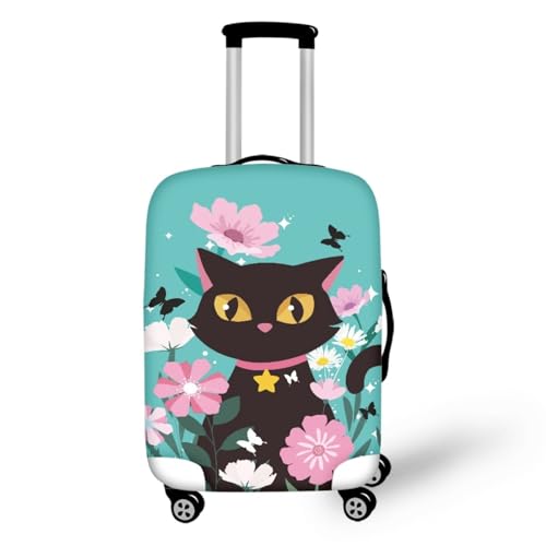 Kofferschutzhülle L Schwarze Katze Waschbar,Suitcase Cover Für Kinder Und Erwachsene,Elastischer Spandex-Koffer-Protector,Koffer-Abdeckungen von wxlmom