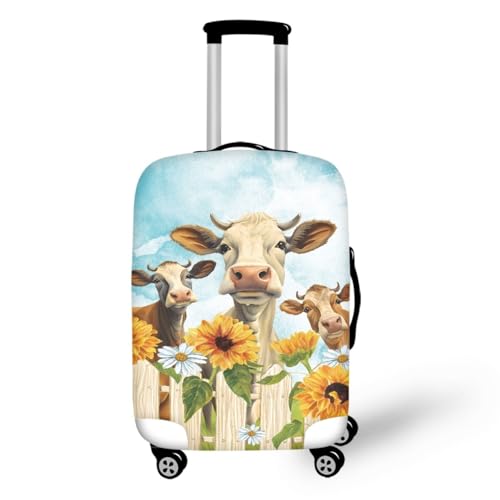 Kofferschutzhülle L Tierkühe Waschbar,Suitcase Cover Für Kinder Und Erwachsene,Elastischer Spandex-Koffer-Protector,Koffer-Abdeckungen von wxlmom