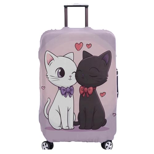 Kofferschutzhülle L Weiß Lila Waschbar,Suitcase Cover Für Kinder Und Erwachsene,Elastischer Spandex-Koffer-Protector,Koffer-Abdeckungen von wxlmom