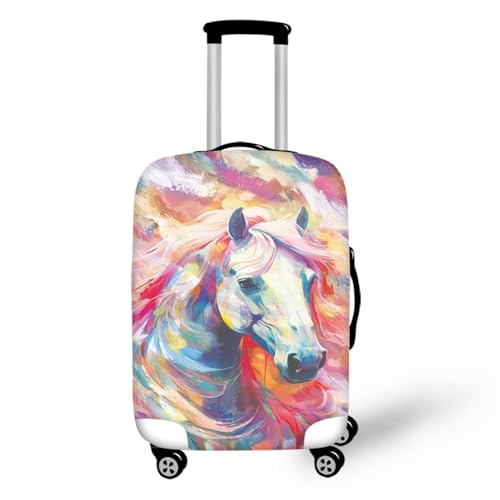 Kofferschutzhülle L Weißes Pferd Waschbar,Suitcase Cover Für Kinder Und Erwachsene,Elastischer Spandex-Koffer-Protector,Koffer-Abdeckungen von wxlmom
