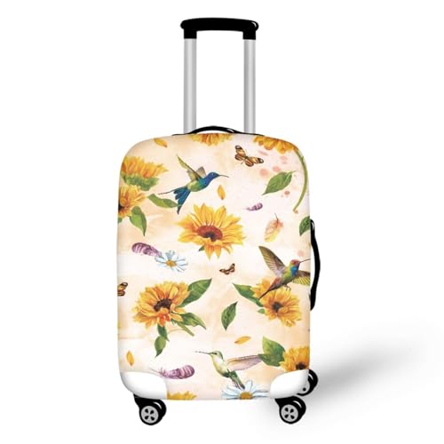 Kofferschutzhülle XL Gelbe Blumen Waschbar,Suitcase Cover Für Kinder Und Erwachsene,Elastischer Spandex-Koffer-Protector,Koffer-Abdeckungen von wxlmom