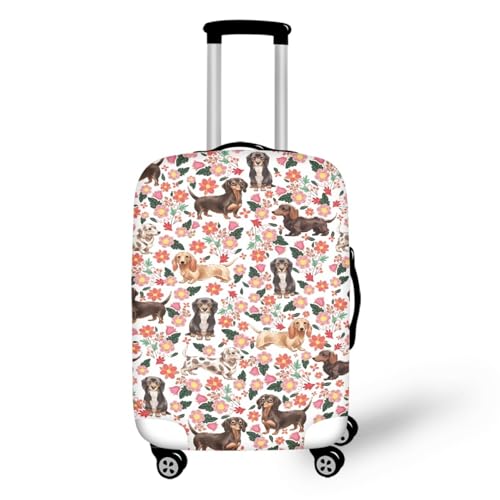 Kofferschutzhülle XL Hunde Und Blumen Waschbar,Suitcase Cover Für Kinder Und Erwachsene,Elastischer Spandex-Koffer-Protector,Koffer-Abdeckungen von wxlmom
