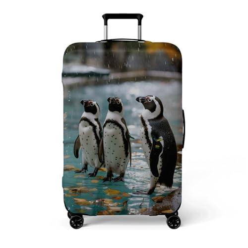 Kofferschutzhülle XL Weißer Pinguin Waschbar,Suitcase Cover Für Kinder Und Erwachsene,Elastischer Spandex-Koffer-Protector,Koffer-Abdeckungen von wxlmom
