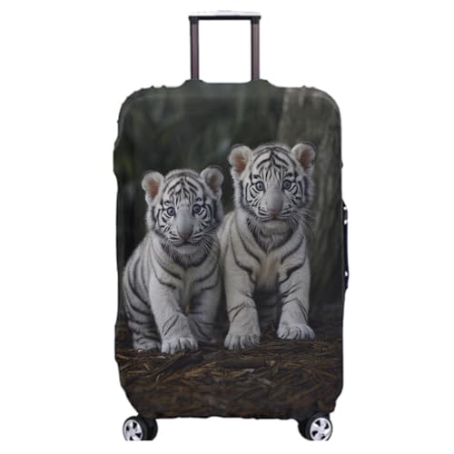 Kofferschutzhülle XL Weißer Tiger Waschbar,Suitcase Cover Für Kinder Und Erwachsene,Elastischer Spandex-Koffer-Protector,Koffer-Abdeckungen von wxlmom