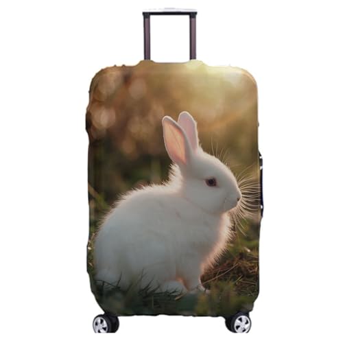 Kofferschutzhülle XL Weißes Kaninchen Waschbar,Suitcase Cover Für Kinder Und Erwachsene,Elastischer Spandex-Koffer-Protector,Koffer-Abdeckungen von wxlmom